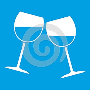 Two wine glasses icon white