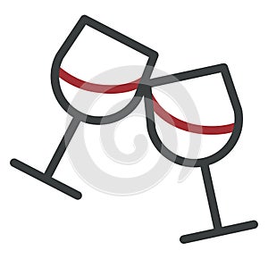 Two wine glasses, icon