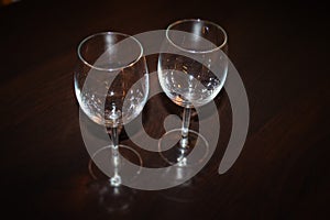 Two wineglasses - food and drink equipment