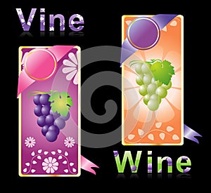 Two winy labels vector