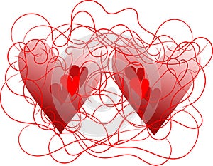 Two wired hearts