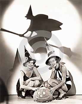 Two women celebrate a bewitching Halloween