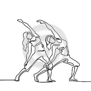 Two women doing exercise in yoga pose