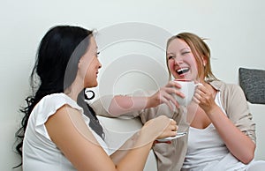 Two women friends chatting