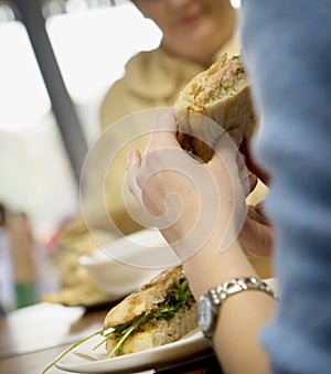 Two women having lunch