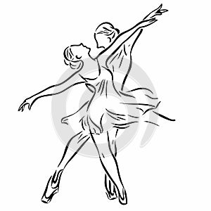 Drawing Of Two Women Dancing