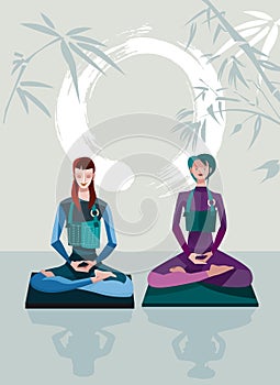 Two Women Meditating photo