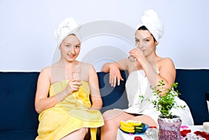 Two women at daily spa center