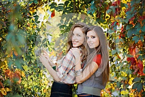 Two women and wild grapes