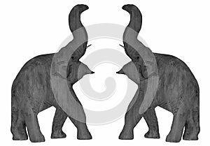 Two Wooden Elephants
