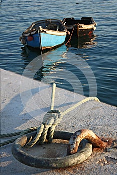 Two wooden fishing boats
