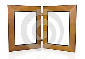 Two Wooden Hinged Picture Frames