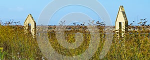 Architectural standalone doors on the salt marshes photo
