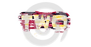 two, word in graffiti style, graphic design and typography photo