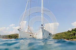 Two yachts in harbour