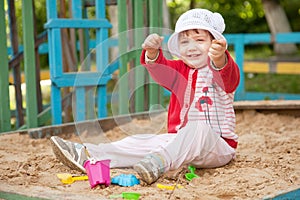 Two-year child in sandbox