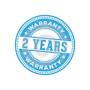 Two years warranty tag, label stamp vector design