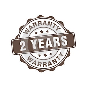 Two years warranty tag, label stamp vector design