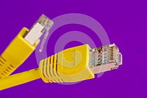 Two yellow ethernet connectors