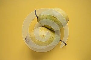 Two yellow pears