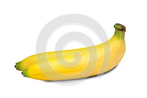 Two yellow tasty banana on a white background