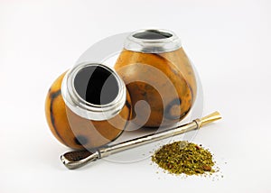 Two yerba mate gourds