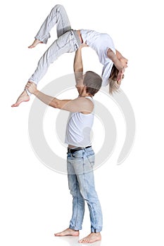 Two young acrobats.