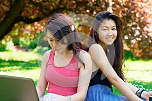 Two young asian students