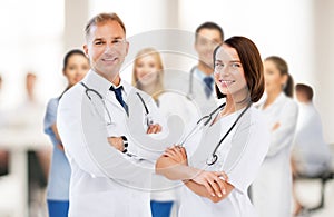 Two young attractive doctors