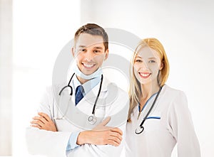 Two young attractive doctors