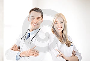 Two young attractive doctors