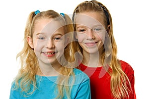 Two young blonde girls photo