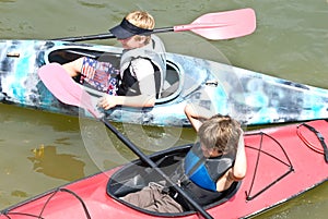 Two Young Boys Ready to Kayak