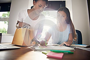 Two young business partners designing packaging