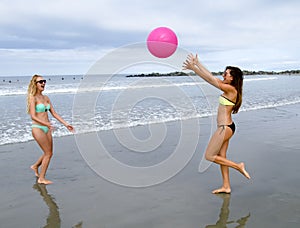 Two Young Female Adults at the Beach