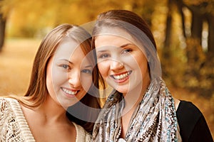 Two young females outdoors