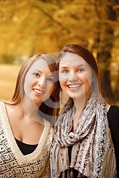 Two young females outdoors