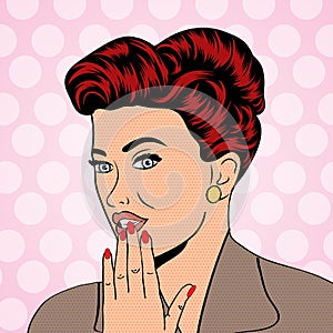 Two young girlfriends talking, comic art illustration