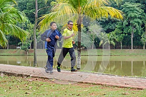 Two Young man jogging