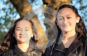 Two young Maori sisters