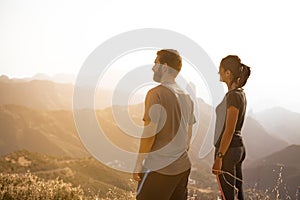 Two young people admiring the view