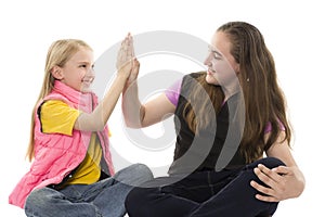 Two young sisters