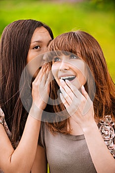 Two young speaking women