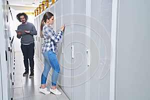 Two young technicans working