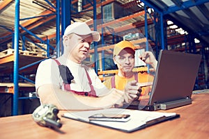 Workers in warehouse