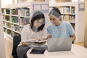 Two young woman, a dedicated student, navigates university life with her friend, embracing education and growth as they pursue