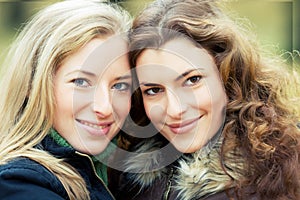 Two young women in the park