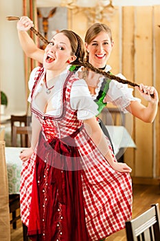 Two young women in traditional Bavarian Tracht