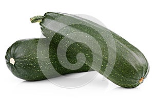 Two zucchini on white