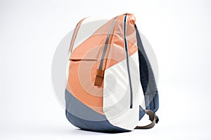 twotoned fashion backpack, stylish, lying on white